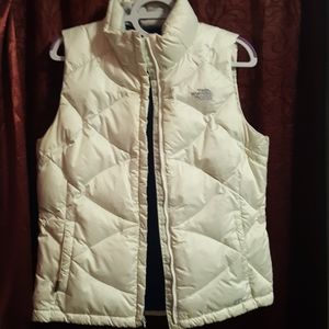 White North face vest, women's large